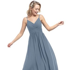 Azazie Blake Bridesmaid Dress in Dusky Blue